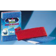 3 PC Multi-scrub Scouring Pad-white, red, blue-30 pks/cs