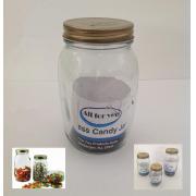 Glass Candy Jar w/Metal Tighten Lid, 33.8 Oz/1000 ml, Medium Size-24pcs/cs