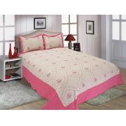 Quilt King Size, White/hot pink Color