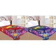 Blanket with butterfly prints-reversible - standard size ( 79