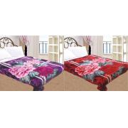  Blanket with floral prints- assorted- standard size ( 79