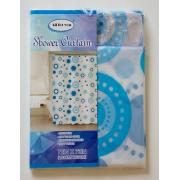 PEVA Shower Curtain With 12 Hooks-ring prints-12pcs/cs