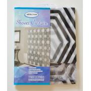 PEVA Shower Curtain With 12 Hooks-black diamond prints-12pcs/cs