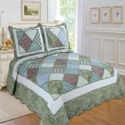 Full/Queen Size 100% cotton quilt with ruffle decoration