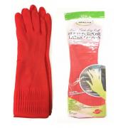 Extra Thick Long Cuff Multipurpose Latex Gloves-M Size-MOQ 48 prs/cs