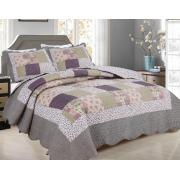 Full/Queen Size Quilt Set with Patchwork Bordered Prints 