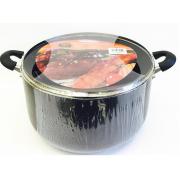 16QT Non-stick Aluminum Casserole stock pot/w glass lid-4PCS/CS