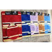  Heavy Duty 3PC Bathroom Rug Set-assorted color