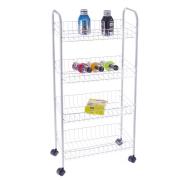 4-Tier Storage Cart with Wheels-white color