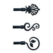  #412, Complete Drapery Rod Set-Dia 0.75'', L 48''-86''-assorted