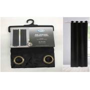 One Jacquard Grommet Panel-Black