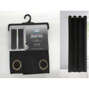 One Heavy Duty Faux Silk Grommet Panel-Black