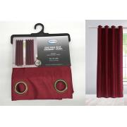 One Heavy Duty Faux Silk Grommet Panel-Burgundy