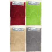 Assorted color 2pc Chenille Bath Mat-12set/cs