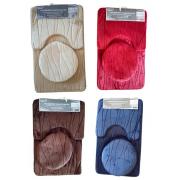 Assorted color 3PC Flannel Embossed Bath Mat