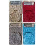 Assorted color 3pc Solid Polypropylene Bath Mat-12set/cs