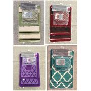 #1412, 15PC Multi Color Jacquard Bat Mat Set-12 PCS/CS