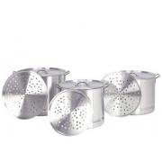 9 Piece 64+84+100 QT Aluminum  Stock Pot Set with Steamer-1 Set/cs