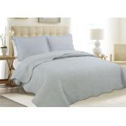 Twin Size Quilt Set with Solid Silver Color