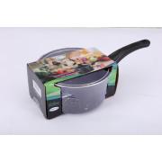 #2293, 1.6QT/18cm Carbon Steel Non-STICK Saucepan with Glass Lid-6PCS/CS