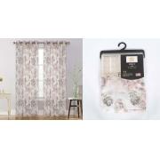 #P-075, 0rly Chocolate Color Dolly Print Window Curtain Panel-254PCS/CS	