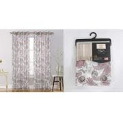 #P-083, Bella Burgundy Color Dolly Print Window Curtain Panel-24PCS/CS	