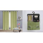 #P-013, Maria Sage Color Faux Silk Window Curtain Panel-24PCS/CS