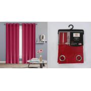 #P-021, Maria Burgundy Color Faux Silk Window Curtain Panel-24PCS/CS	