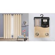 #P-023, Maria Beige Color Faux Silk Window Curtain Panel-24PCS/CS	