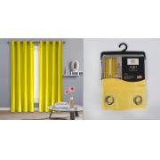 #P-025, Maria Yellow Color Faux Silk Window Curtain Panel-24PCS/CS	