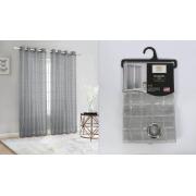 #P-008,Raquel Silver Polyester Window Curtain Panel-24PCS/CS	