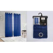 #P-010,Raquel Navy Polyester Window Curtain Panel-24PCS/CS	