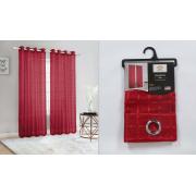 #P-012,Raquel Burgundy Polyester Window Curtain Panel-24PCS/CS	