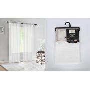 #P-089, Angela White Pocket Rod Polyester Window Curtain Panel-24PCS/CS	