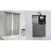 #P-092,Angela Silver Pocket Rod Polyester Window Curtain Panel-24PCS/CS	