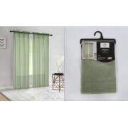#P-101,Angela Sage Pocket Rod Polyester Window Curtain Panel-24PCS/CS	