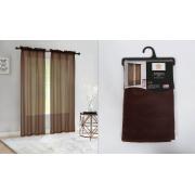 #P-103,Angela Brown Pocket Rod Polyester Window Curtain Panel-24PCS/CS	