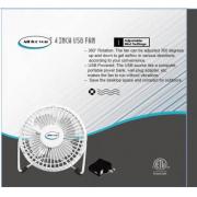 #F104-WT, 4 Inch USB Fan with 4 Aluminum Blades and Adapter-12PCS/CS