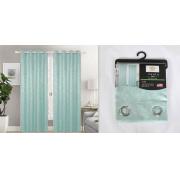 #P-132, Paula Blackout Aqua Blue Jacquard Grommet Panel-24pcs/cs