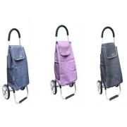 Aluminum Tube Rolling Shopping Bag with 2 big metal wheels-6PCS/CS