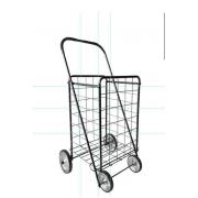  #NC-155-BK, L Size Dual Basket Shopping Cart with 4 Metal Wheels-3PC/CS