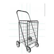 #NC-155-BK, L Size Dual Basket Shopping Cart with 4 Metal Wheels-3PC/CS