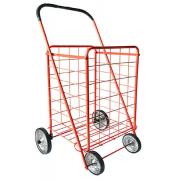 #NC-155-RD,L Size Dual Basket Shopping Cart with 4 Metal Wheels-3PC/CS