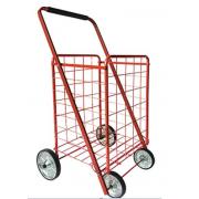 #NC-160-RD, Heavy Duty L Size Shopping Cart with 4 Metal Wheels -3PC/CS
