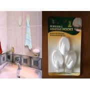 #02-0104, 3 pack Plastic Wall Hooks - 12 pcs/cs