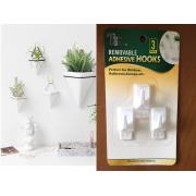 #02-0105, 3 pack Plastic Wall Hooks - 24 pcs/cs