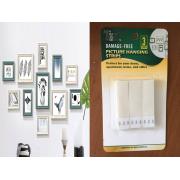 #02-0106, 3 Pairs Hanging Large White Picture Hanging Strips - 24 pcs/cs