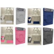 #1408-MIX4, 7mm pile Mixed color 3PC Solid bath mat-12sets/cs