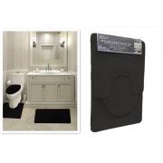 #1408-1, 7mm pile Black color 3PC Solid bath mat-12sets/cs