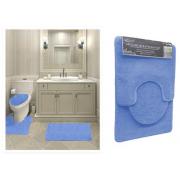 #1408-4, 7mm pile Light Blue color 3PC Solid bath mat-12sets/cs